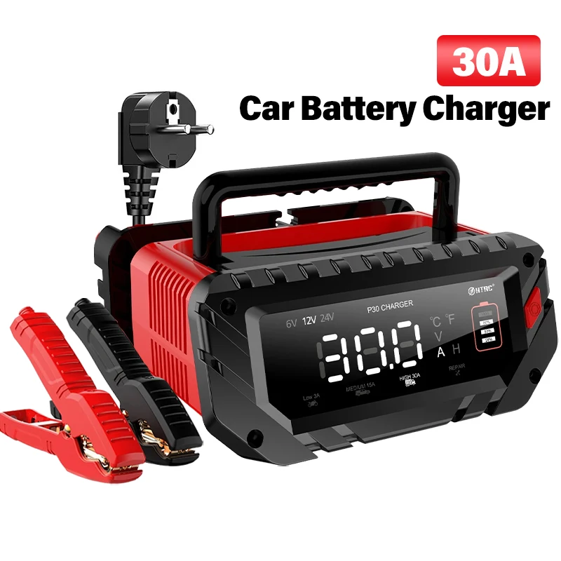 

30 А Универсальный автомобильный аккумулятор 6 В-12 в-24 в свинцово-кислотный литиевый большой мощности 420 Вт устройство быстрой зарядки для внедорожника грузовика лодки мотоцикла