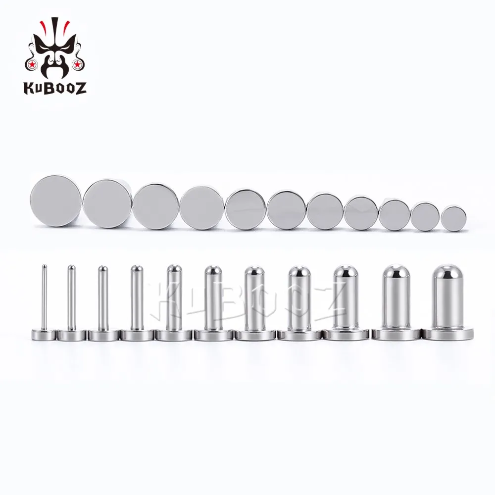 KUBOOZ Small Size Ear Expander Tunnels Plugs Surgical Steel Gauges Earrings Body Piercing 2PCS