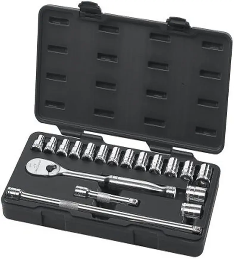 

18 Pc. 1/2' Drive 6 Pt. Standard Mechanics Tool Set, Metric - 80708