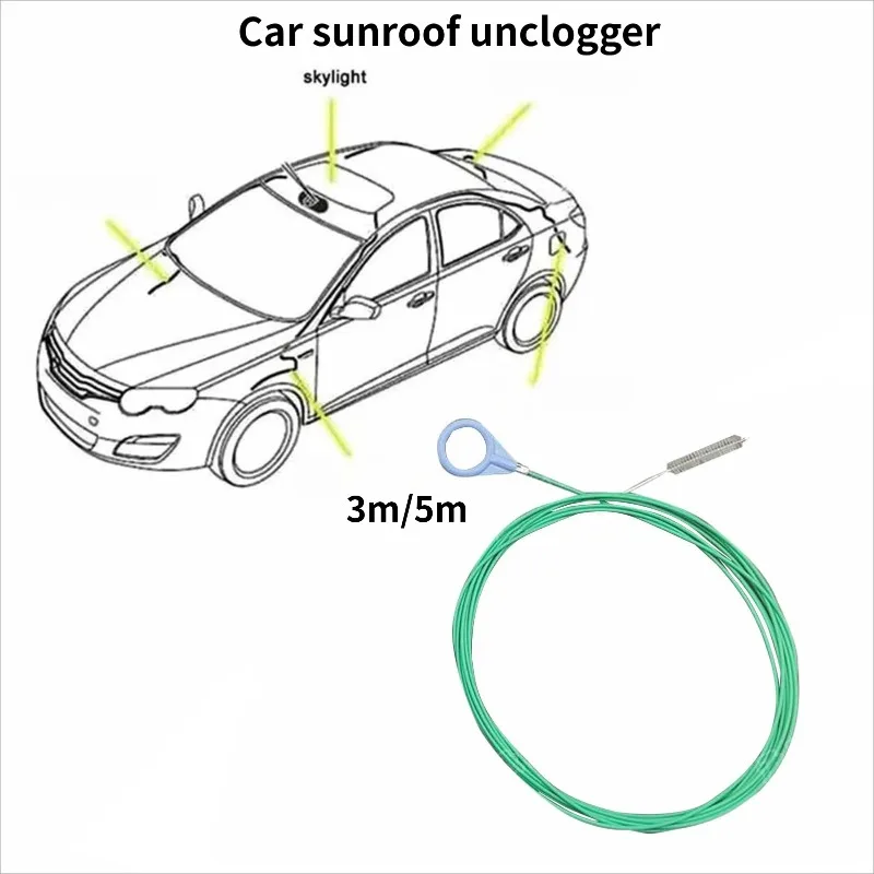 3m/5m Lochreinigungsbürste mit langen Schläuchen – Abflussreiniger für Auto und Dachluke
