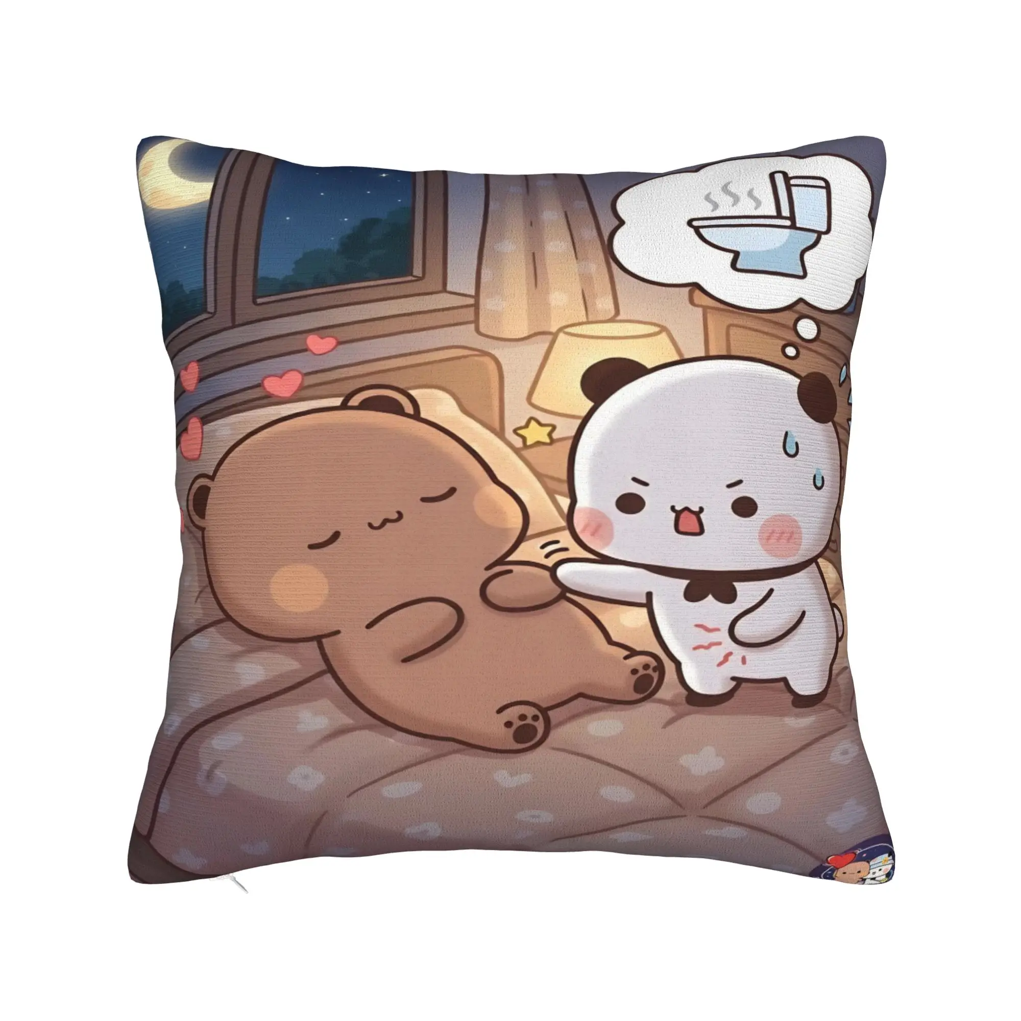 Panda Bubu Dudu Pattern Pillow Case  Comfy Pillow Cover Funny Cushion Cover For Wedding Party Home Decor