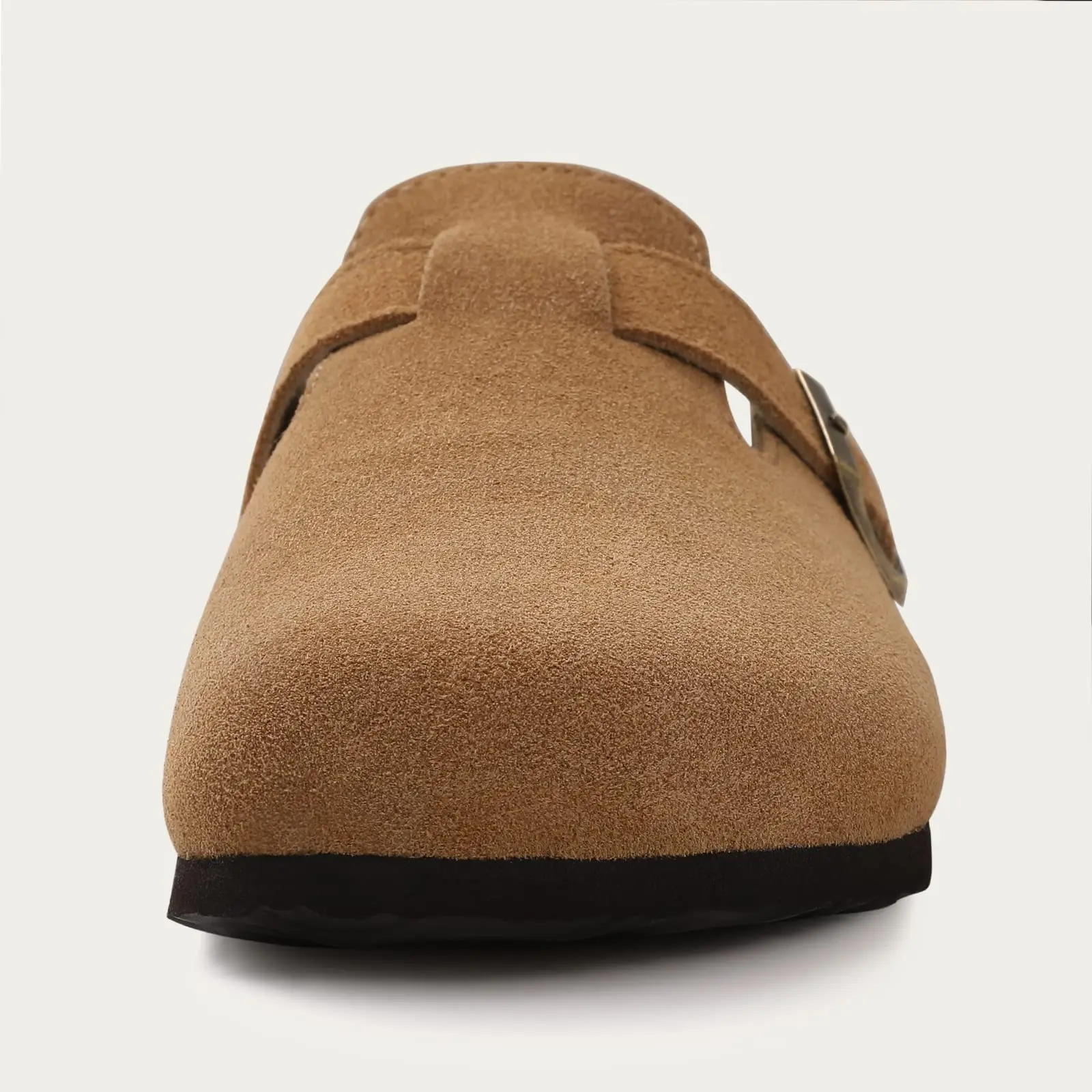 Smile Pop Cow Suede Men Clogs Slippers Womens Suede Clogs Mens Leather Mules Cork Footbed Sandals With Arch Support Beach Slides