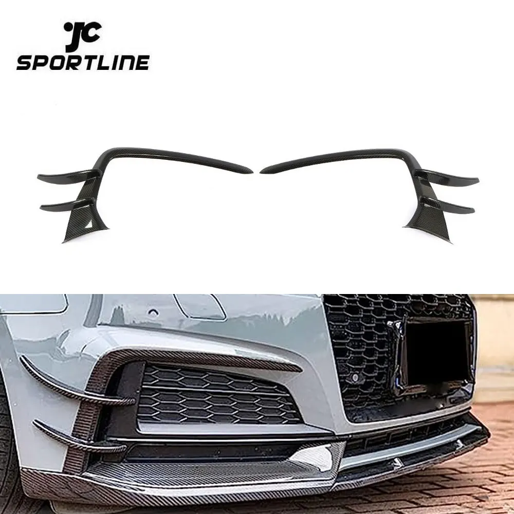

Carbon Fiber S7 Front Bumper Canards For Audi A7 Sline S7 2019-2020