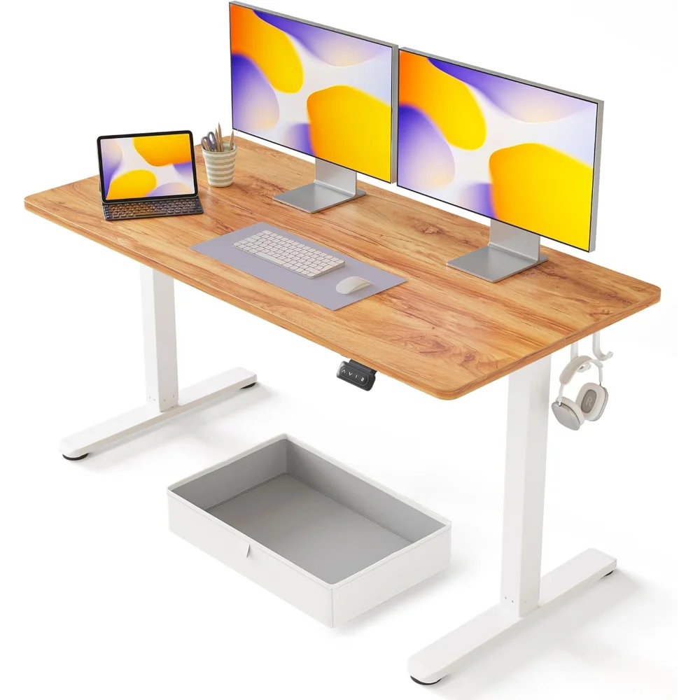 63 x 24 Inches Standing Desk with Drawer, Adjustable Height Electric Stand up Desk with Storage