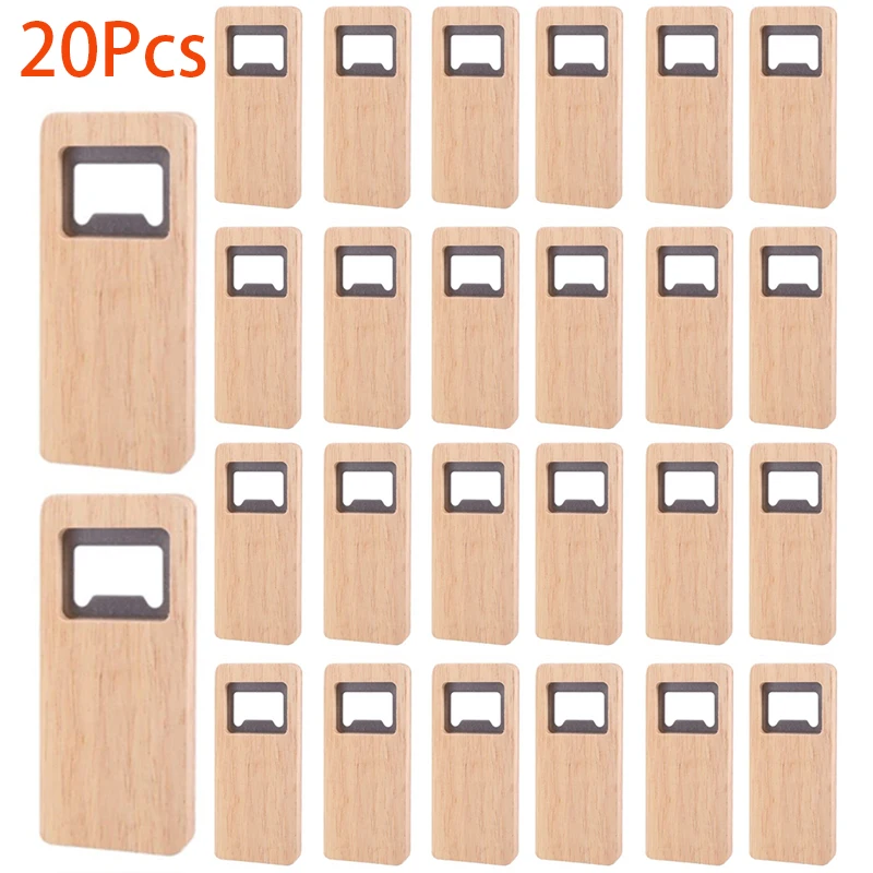 

20Pcs Wood Beer Opener Wooden Bottle Openers Bar Kitchen Accessories