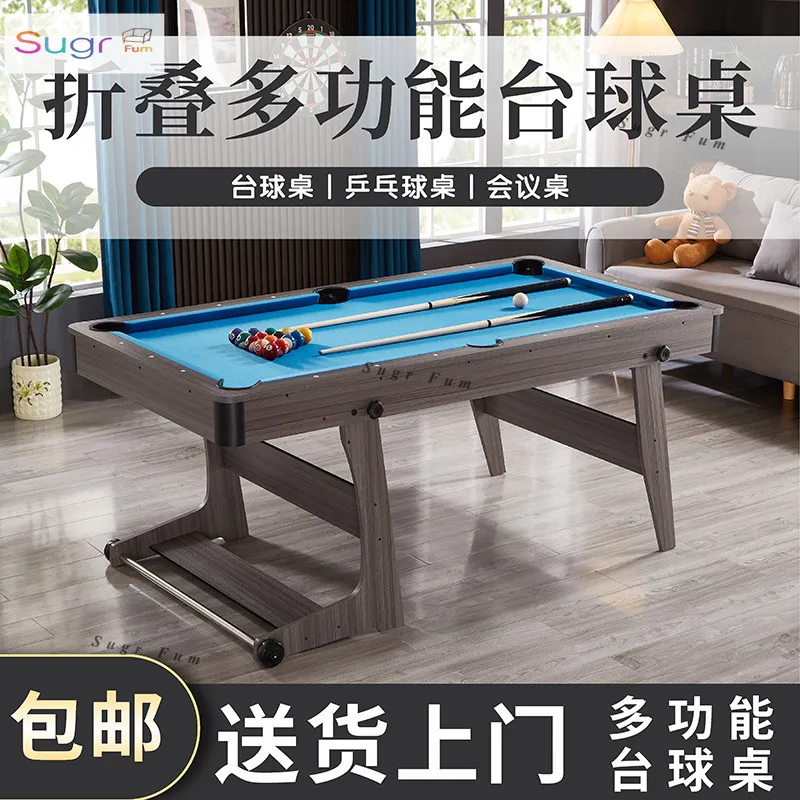 Folding pool table Adult home indoor game Multifunctional three-in-one pool  tennis Conference