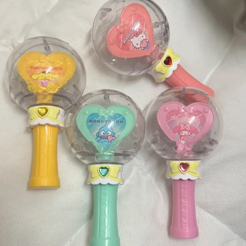 Bandai ใหม่ Sanrio Magic Wand ตัวเลขการกระทํา Hello Kitty Cinnamoroll Melody Pom Pom Purin Hangyodon ของแท้ของเล่น Gashapon