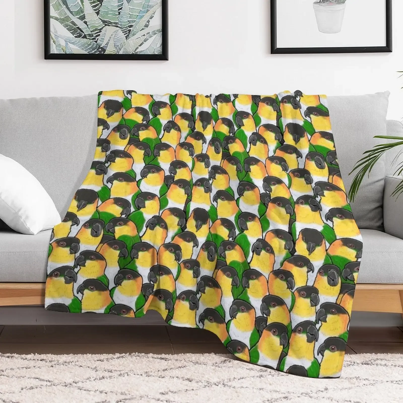 Black-headed Caique Parrots Throw Blanket Decorative Throw Quilt Blankets