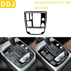 For Audi A6 S6 C7 A7 S7 4G8 2012-2018 Car Accessories Plastic Black Interior One Touch Start Panel Gear Panel Trim Sticker