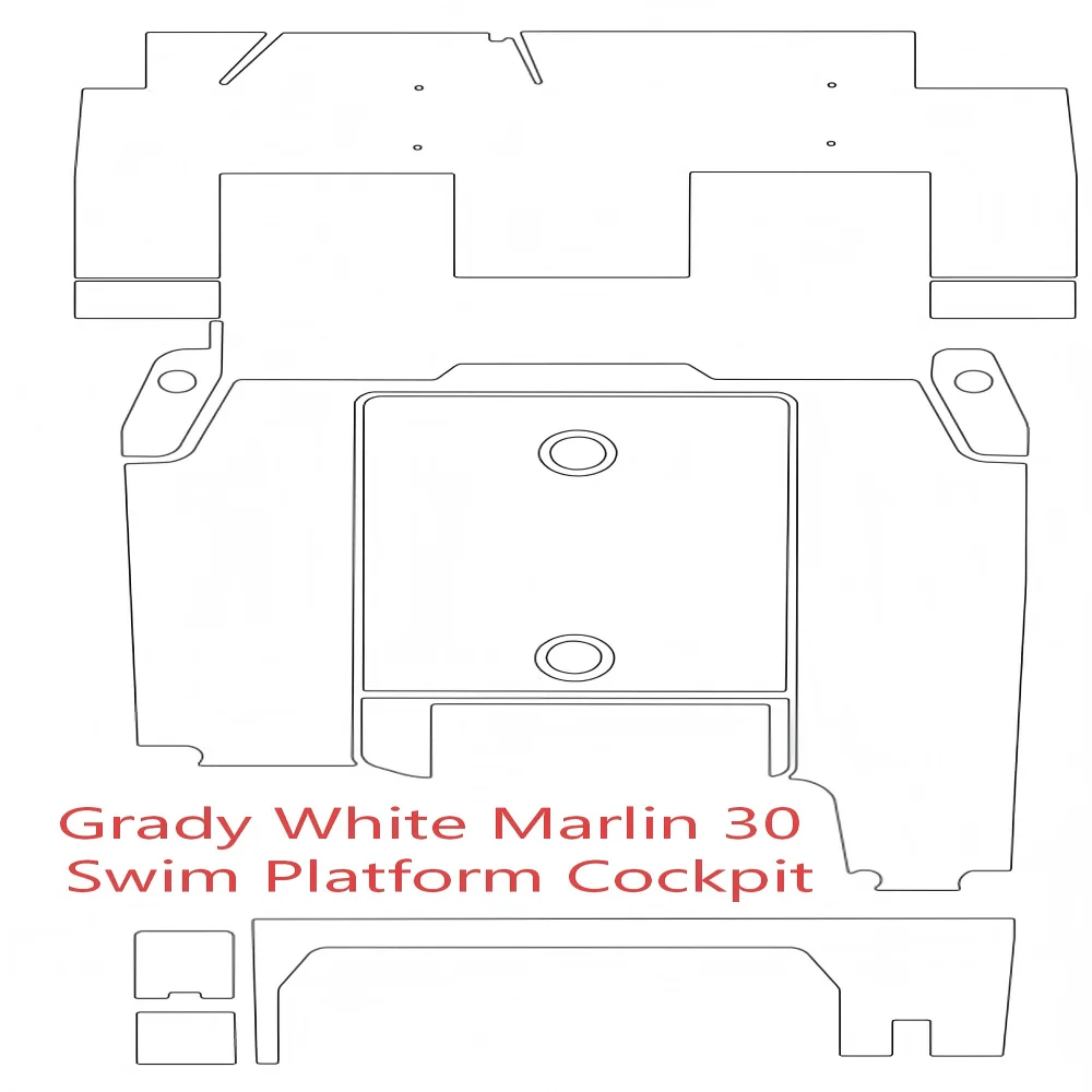 

Grady White Marlin 30 Swim Platform Cockpit Pad Boat EVA Foam Faux Teak Deck Floor Mat SeaDek Style Self Adhesive