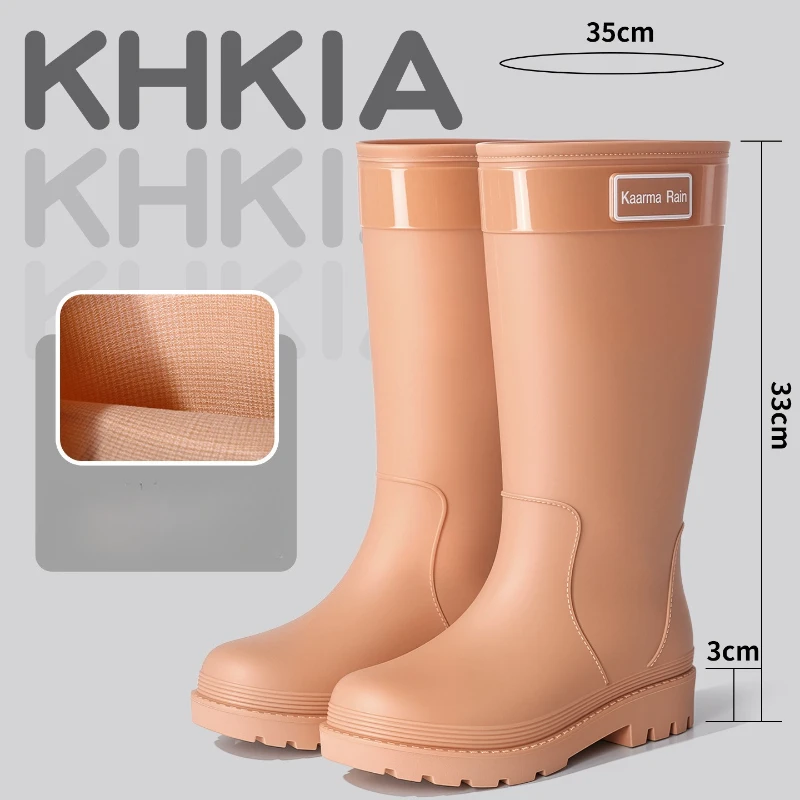 

Fashion Rain Shoes Women Adult Short Water Shoes Anti-slip Rain Boots Outside Water Thickened Kitchen Work Waterproof Simple
