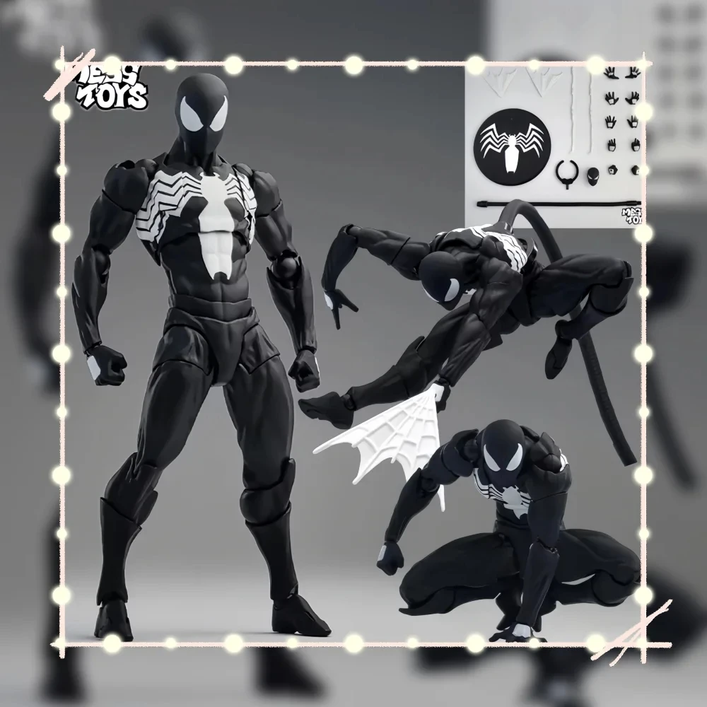 

New MessToys Spiderman Figure Ct Toys Black Red Spider Man Figurine Mess Toys Action Figure Custom Model Gift Kid Customized Toy