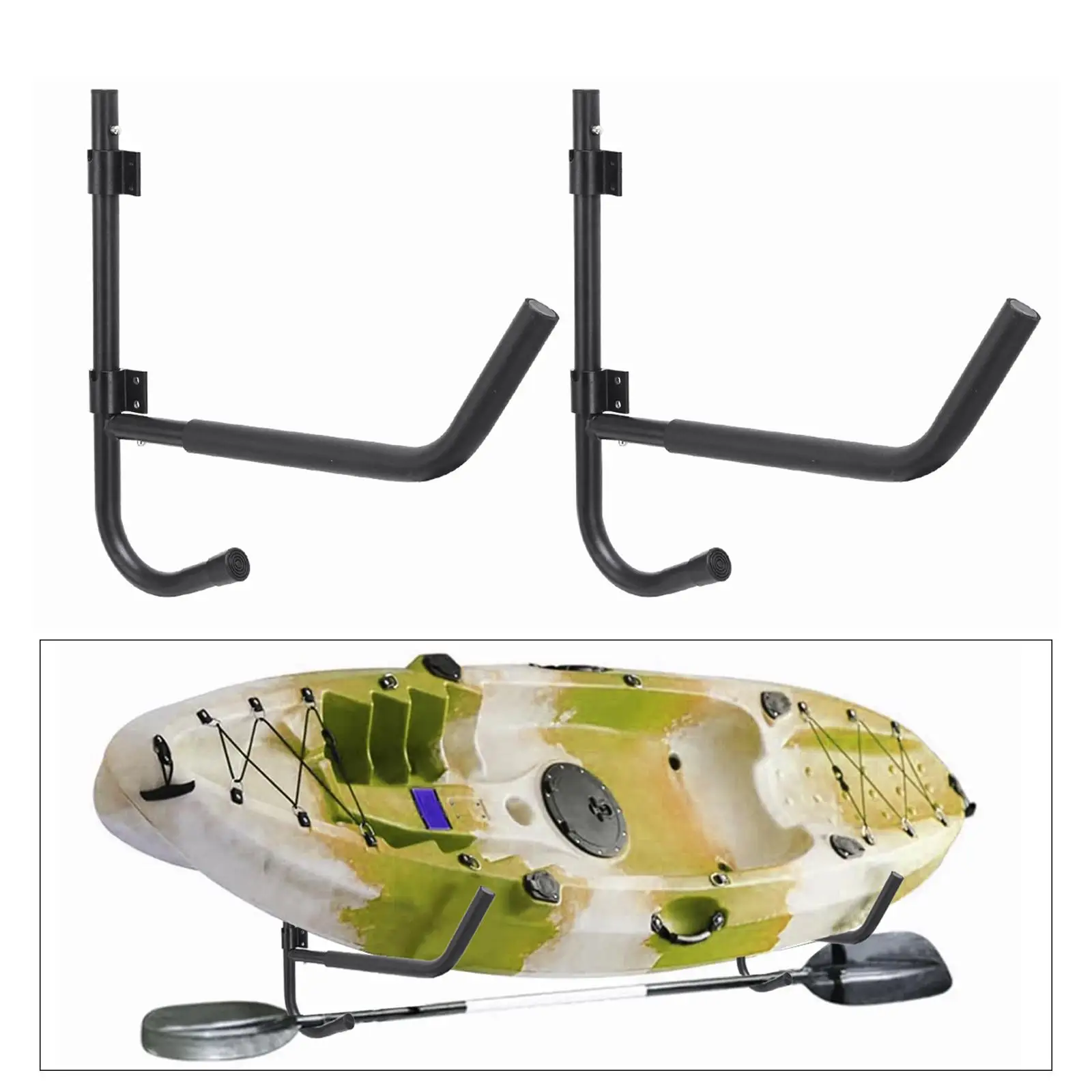 2 Pieces Kayak Storage Hook Wall Mount Indoor Outdoor Snowboard Kayak Hanger