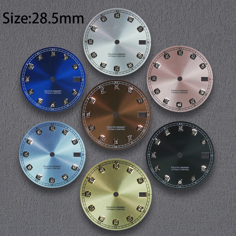 Nh35 Dial S Logo 28.5mm Diamond Dial No Luminous Suitable For NH35 NH36 Movements Watch Accessories Repair Tool