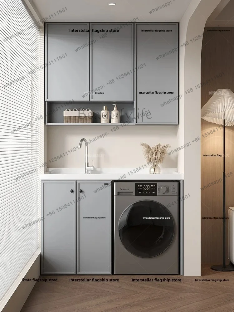 

light luxury balcony integrated laundry pool basin honeycomb aluminum drum washing machine significant other combination