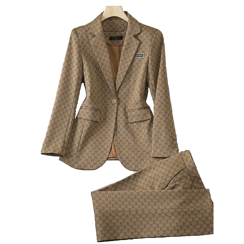 Costume d\'Affaires en Tissu de Haute Qualité pour Femme, avec Pantalon et Blazer, Manteau Professionnel, pour le Bureau, Automne et Hiver