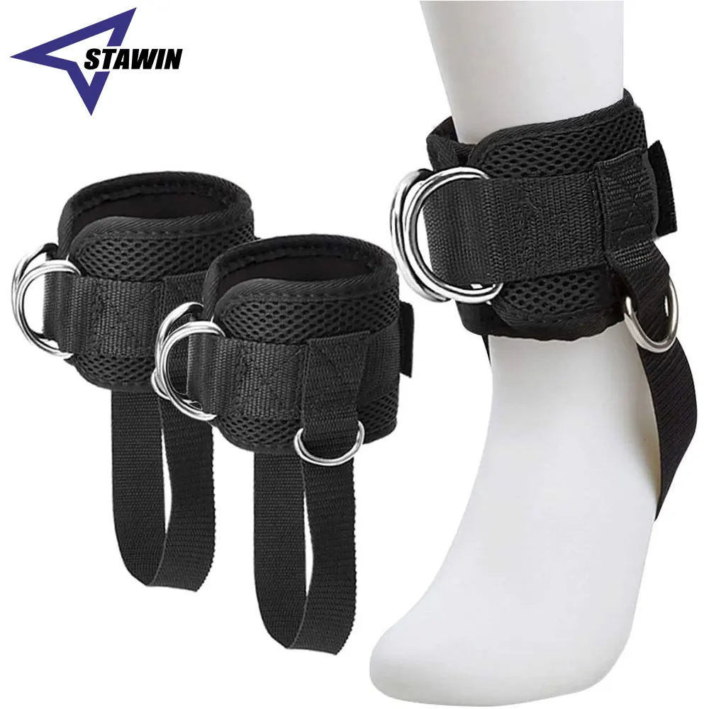 

1/2Pcs Ankle Straps Adjustable Comfort Fit Reinforce Double D-Ring - Ankle Cuffs To Improve Abdominal, Lift The Butts, Tone Legs