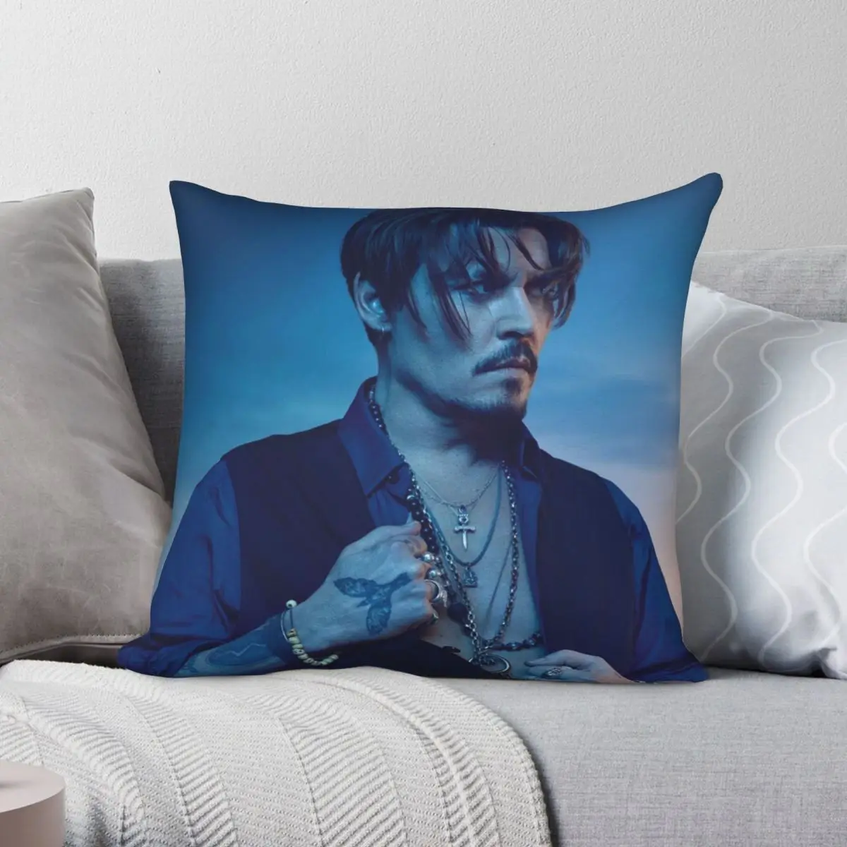 Wallpaper Johnny Depp Art Pillowcase Polyester Linen Velvet Creative Zip Decorative Sofa Seater Cushion Case Wholesale 18