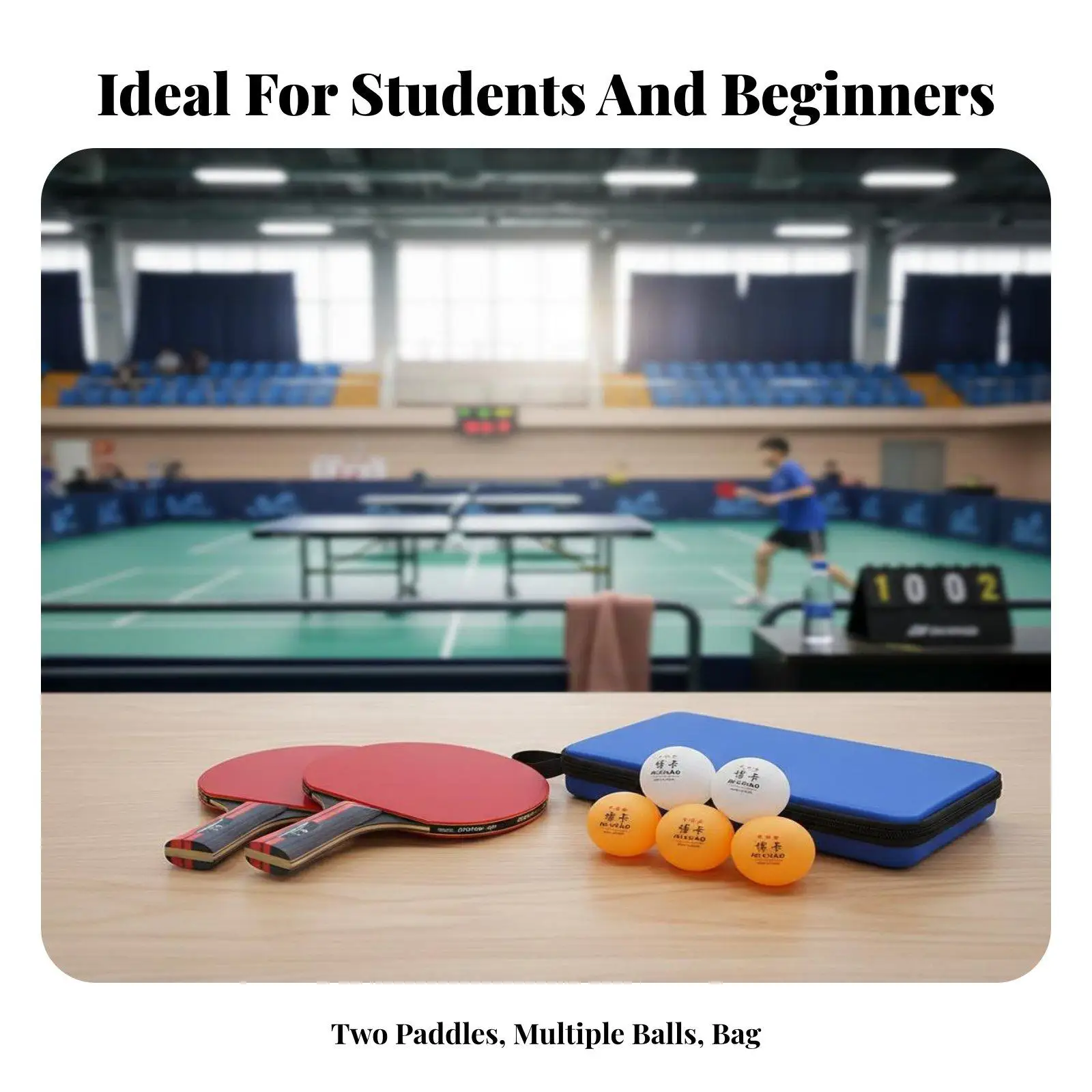 Table Pong Paddle Set Inverted Rubber Table Racket Sport Racket Set 2 Player