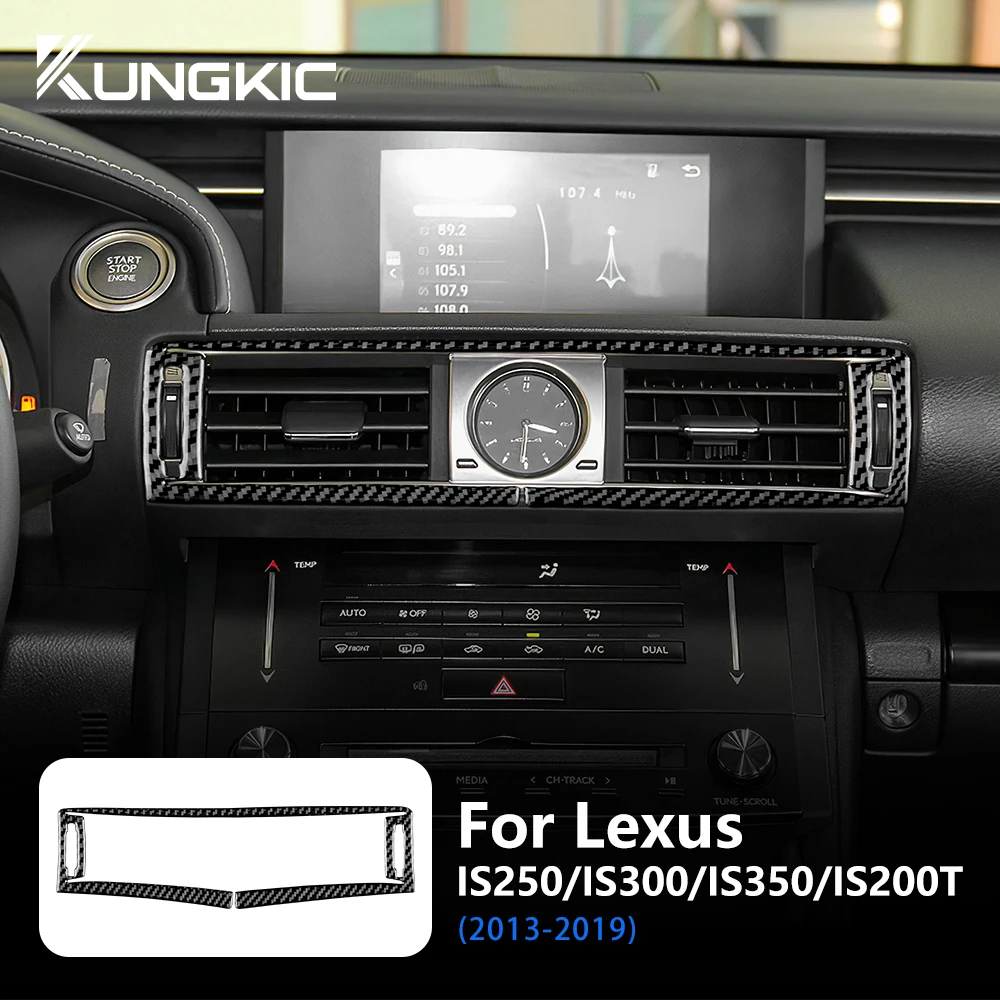 for Lexus IS 250 300 350 200T 2013-2019 Real Carbon Fiber Sticker Car Outlet Frame Cover Trim Interior Styling Auto Accessories