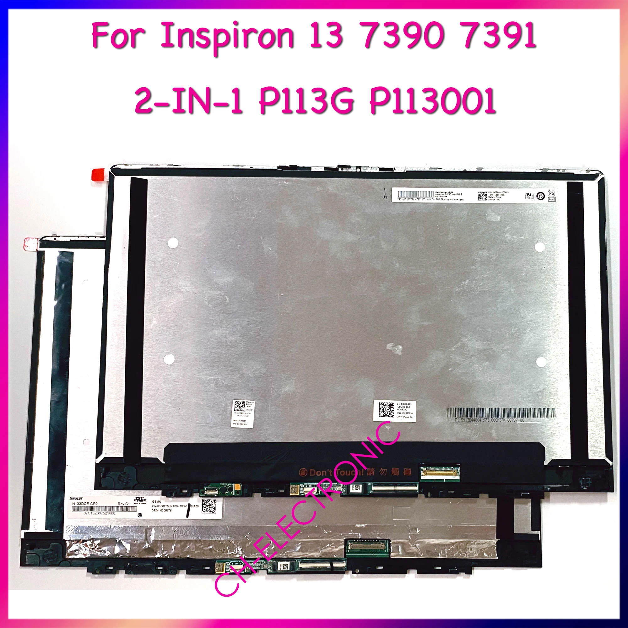 

13.3" LCD Touch Screen Replacement Assembly For Dell Inspiron 13 7390 7391 2-IN-1 P113G P113001 Display Panel