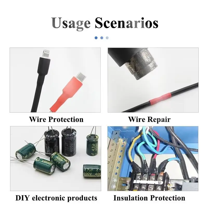 1/3/5m 3:1 Heat Shrink Tube 1.6/2.4/3.2/4.8/6.4/7.9/9.5/12.7/15.4/19.1/25.4/30/39/50mm Double Wall Glue Thermoretractile Tube