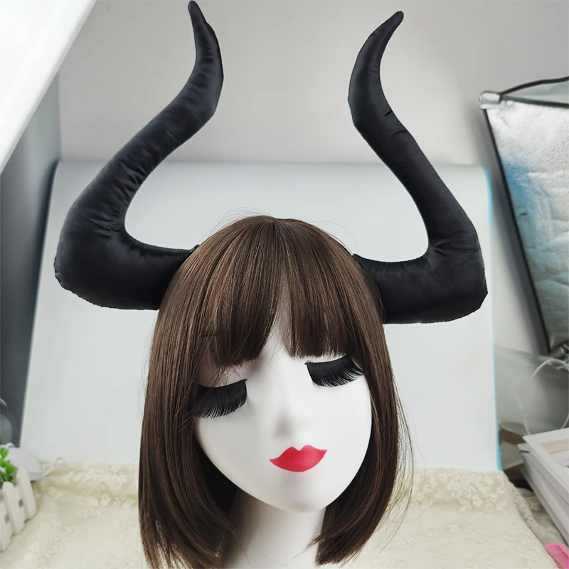 Kids Animal Headband Bull Horned Devil Headband Halloween Party Cosplay Props Decorated Bull Devil Headband image 2