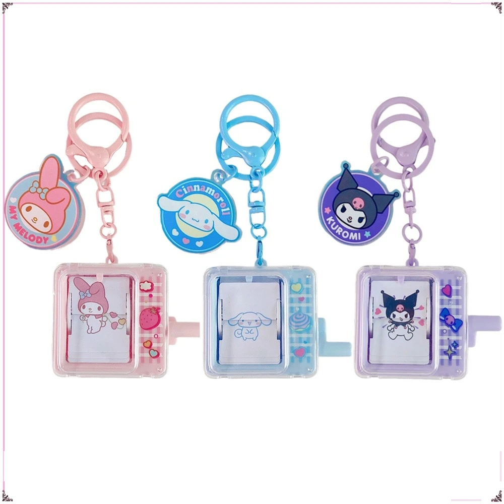 

New Genuine Sanrio Flip Animation Machine Keychains Backpack Pendant Keyring Car Key Chains Accessories Birthday Gifts for Kids