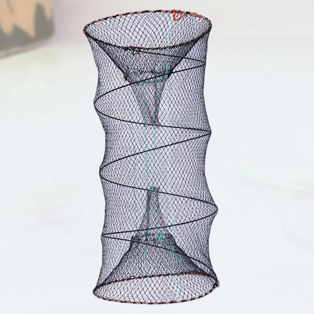 

Crab Fishing Net Foldable Basket Folding Lobster Cage Trap Nets Collapsible Bait Mesh Portable