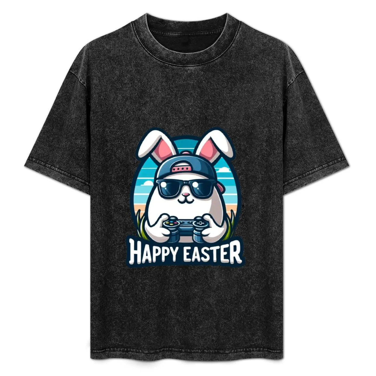 

Video Game Bunny Eggs Happy Easter Day Graphic Tee T-Shirt summer tops cute clothes t shirts men