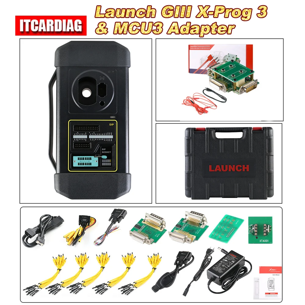 Launch GIII X-Prog 3 Advanced Immobilizer & Key Programmer Plus MCU3 Adapter For Mercedes Benz All Keys Lost And ECU TCU Reading