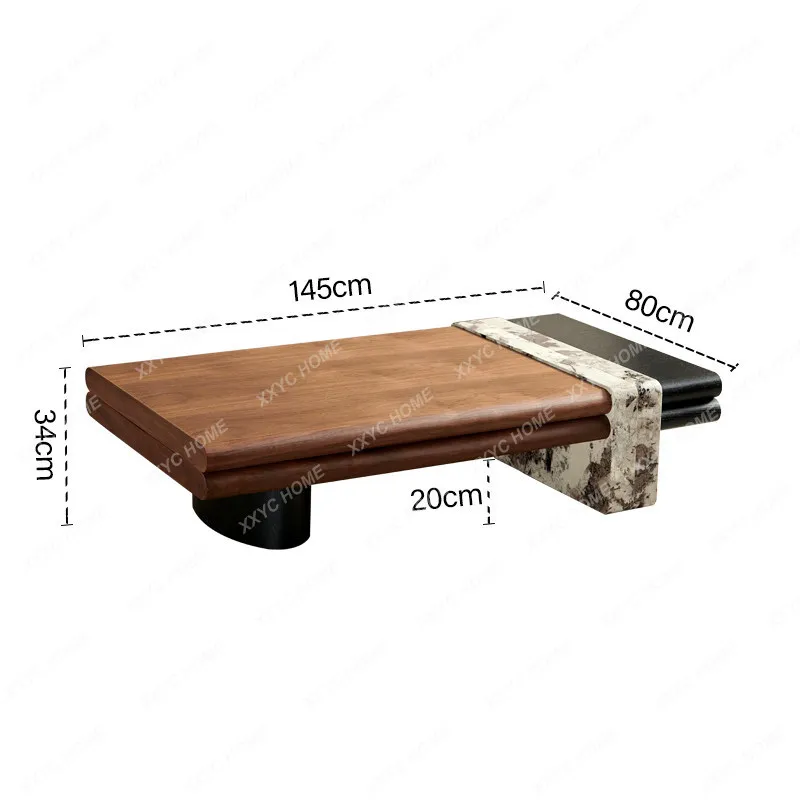 

Medieval retro rectangular solid wood coffee table living room home