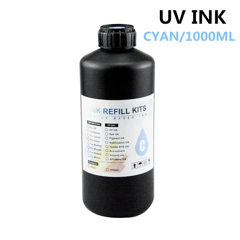 UV Hard Ink 1000ML UV Ink For Epson XP600 TX800 XP-600 L800 L805 L1800 R290 R300 1390 1400 1410 1430 DX5 DX7 DX10 UV Printer