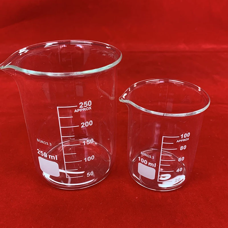 

One Set Glass Beaker Set Clear 5ml 10ml 25ml 50ml 100ml Glassware Borosilicate Glass Laboratory Educational Supplies C