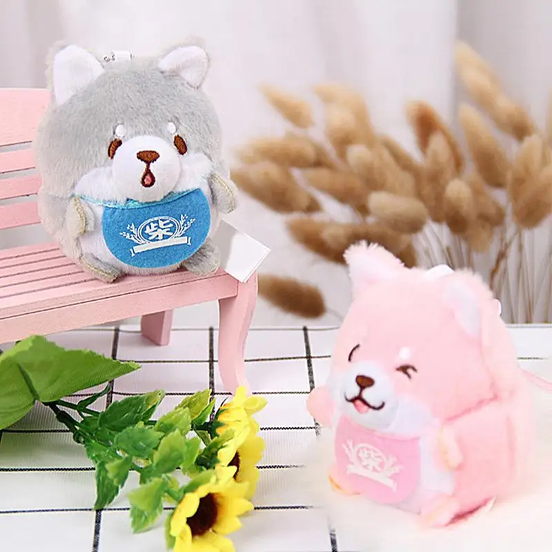 Shiba inu bolsa charme animal chaveiros pingente dos desenhos animados de pelúcia cão chaveiros shiba inu chaveiro pingente para meninos meninas