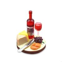 Miniature Wine Cheese and Board Set Mini Dollhouses Kitchen Accessories L8RB