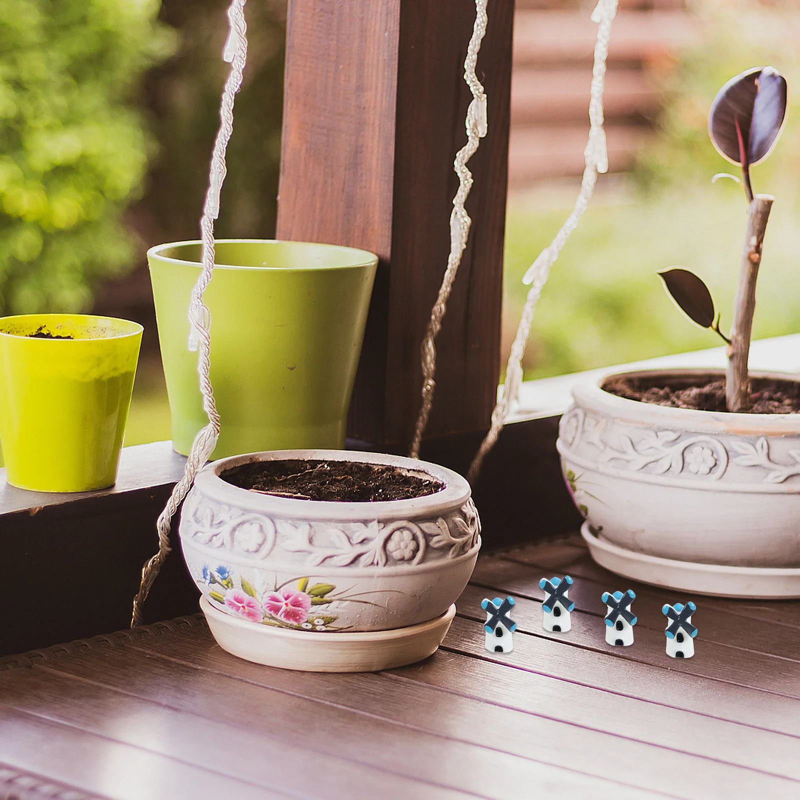 

20pcs Mini Windmill Ornament Resin Diy Bonsai Decoration Fairy Garden Sculpture Micro Landscape Home Office Desk Decor