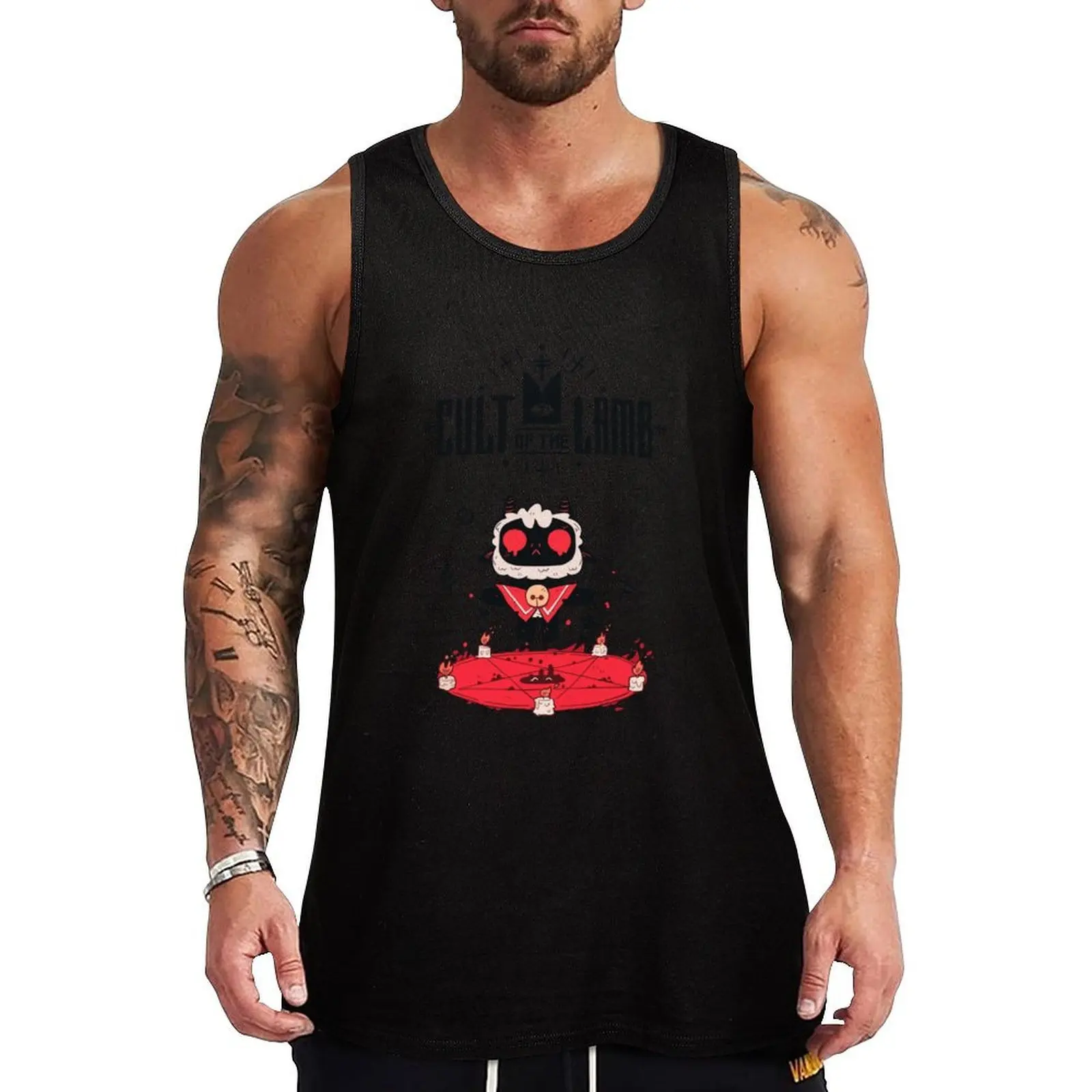 

Cult Of The Lamb Design Tank Top gym men Men's cotton t-shirt Men's clothes