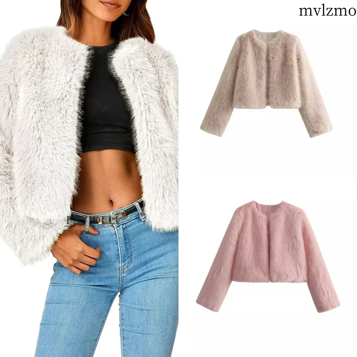 Warm Fluffy Faux Fur Coat Women\'s Long Sleeve Women\'s Cardigan 2024 Autumn and Winter Fashion Ladies Streetwear