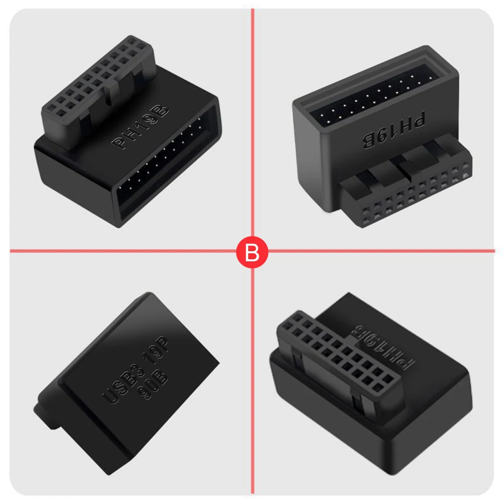 USB 3.0 19P 20P 커넥터 90도 PC 마더보드 섀시 앞좌석 변환기
