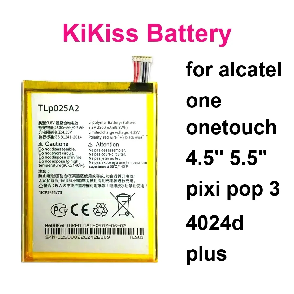 

1450-2910 мАч для Alcatel One Onetouch 4,5 "5,5" Pixi Pop 3 4024D Plus аккумулятор мобильного телефона TLI014C7 TLI017C1 Tlp025a2
