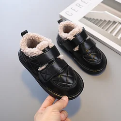 Childrens New Cotton Shoes Girls Winter Plush Snowboots Non Slip Princess Style Cotton Shoes Kids Snow Boots Boys Ankle Boots