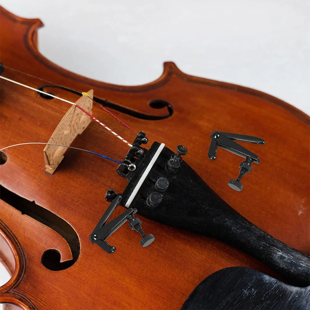 

2 Pcs String Hook Violin Fine Tuning Screw Practical Tools Fiddle Tuner Spinner Device Black for