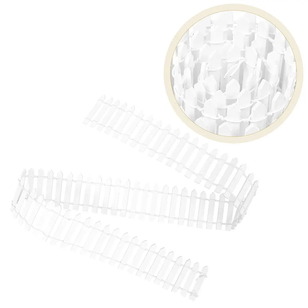 

5pcs Miniature Garden Fence White Plastic Picket Fence For Fairy Garden Bonsai Decor Edging Landscape Dollhouse Accessories