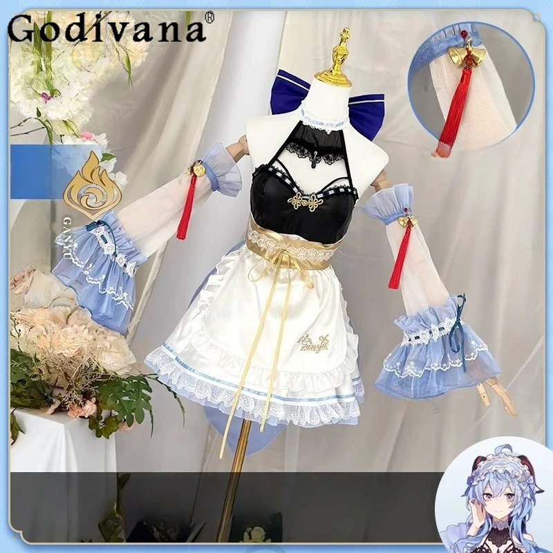 Abito da cameriera cosplay per donna Genshin Impact Set di abiti cosplay di carnevale Gioco anime femminile Abiti da festa di Halloween