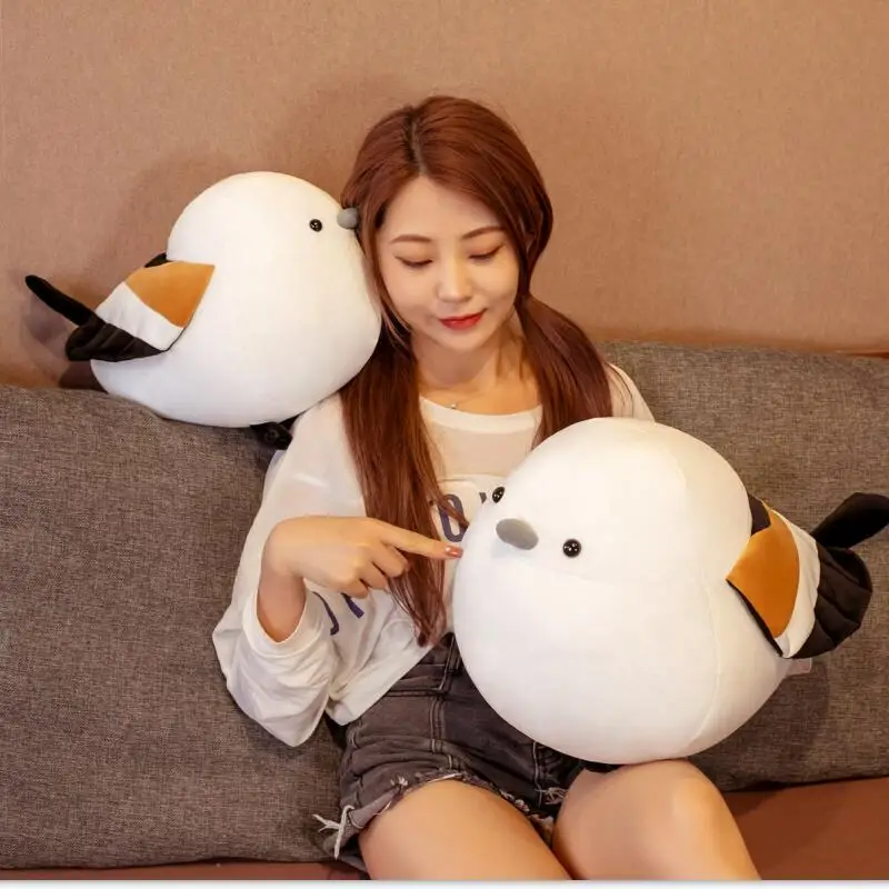 

New 1pc 35CM/50CM Super Soft Down Cotton Stuffed Tit Sparrow Plush Lifelike Bird Toy Fuzzy Animal Doll Comforting Kids Present