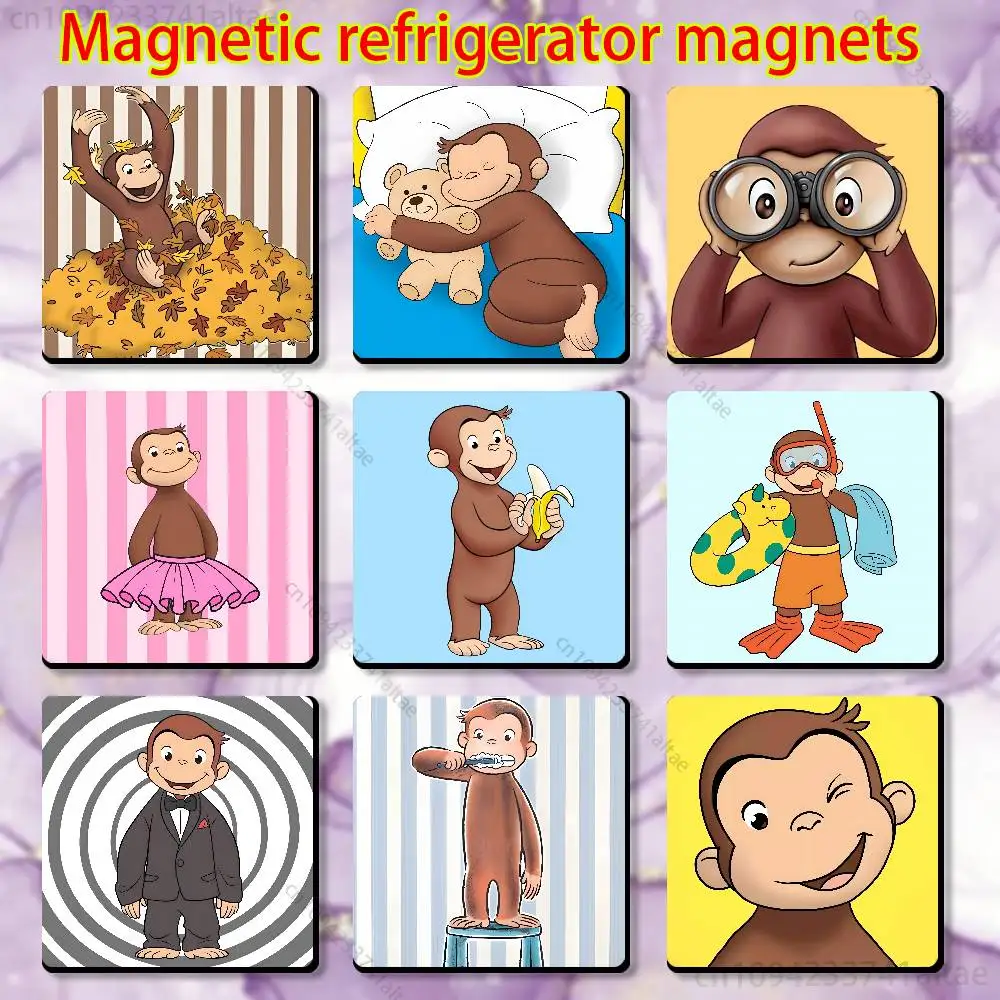 

Curious G-George Monkey Magnetic Fridge Magnets - No Falling Off, Fit for Refrigerators, All Metal Surfaces,Home Decor