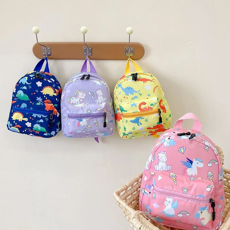 Mochilas de dinossauro dos desenhos animados para adolescentes, Cute Kindergarten Schoolbag, impermeável Kids Book Bags, sacos animais para meninos