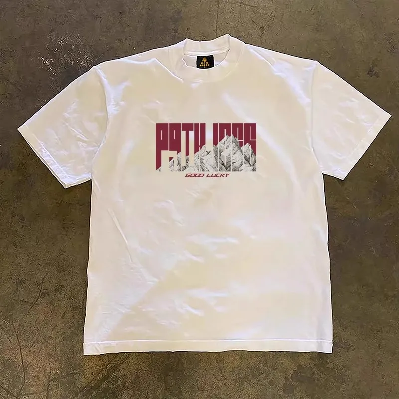 

Loose Fit Couple T-Shirts Double Thread Pure Cotton Short Sleeve American Retro Style Men's Women's Short Sleeve T-Shirts