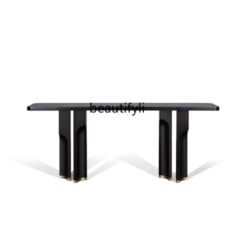 

Asmt56Italian style solid wood entrance table hotel foyer corridor against the wall long case designer decorative end view table